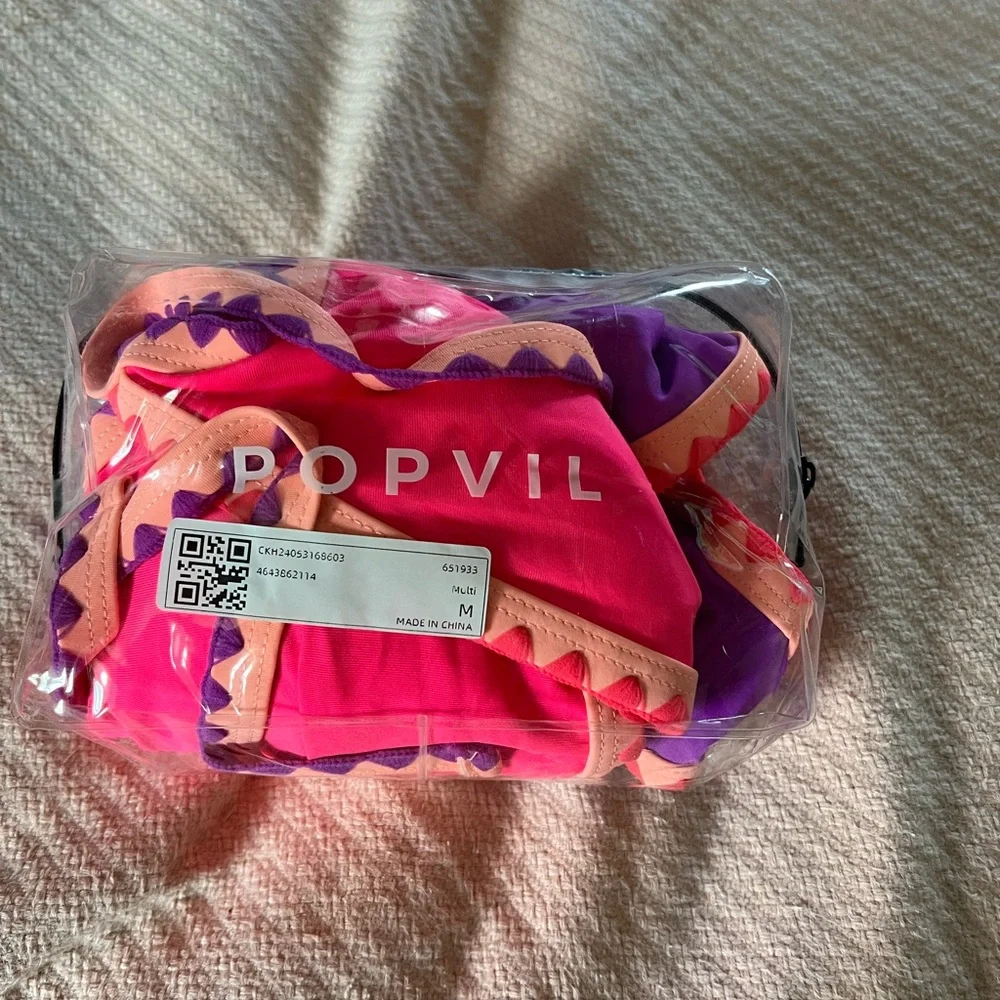 Purple/Pink Color Block Patchwork One Piece - Picture 3 of 5